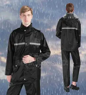 Bikers Raincoat 100% Waterproof for Men- Black