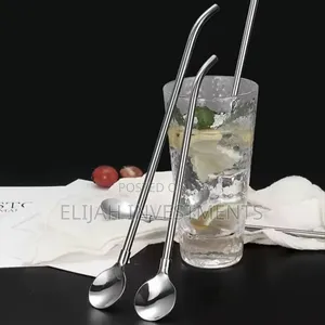 12pcs Stainless Steel Reusable Straw Spoons