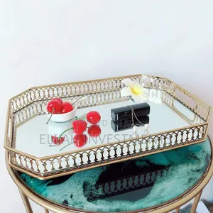 Rectangular Gold Mirror Tray