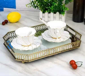 Rectangular Gold Mirror Tray