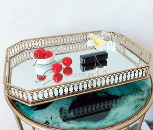 Rectangular Gold Mirror Tray