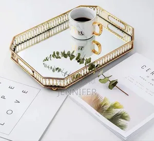 Rectangular Gold Mirror Tray