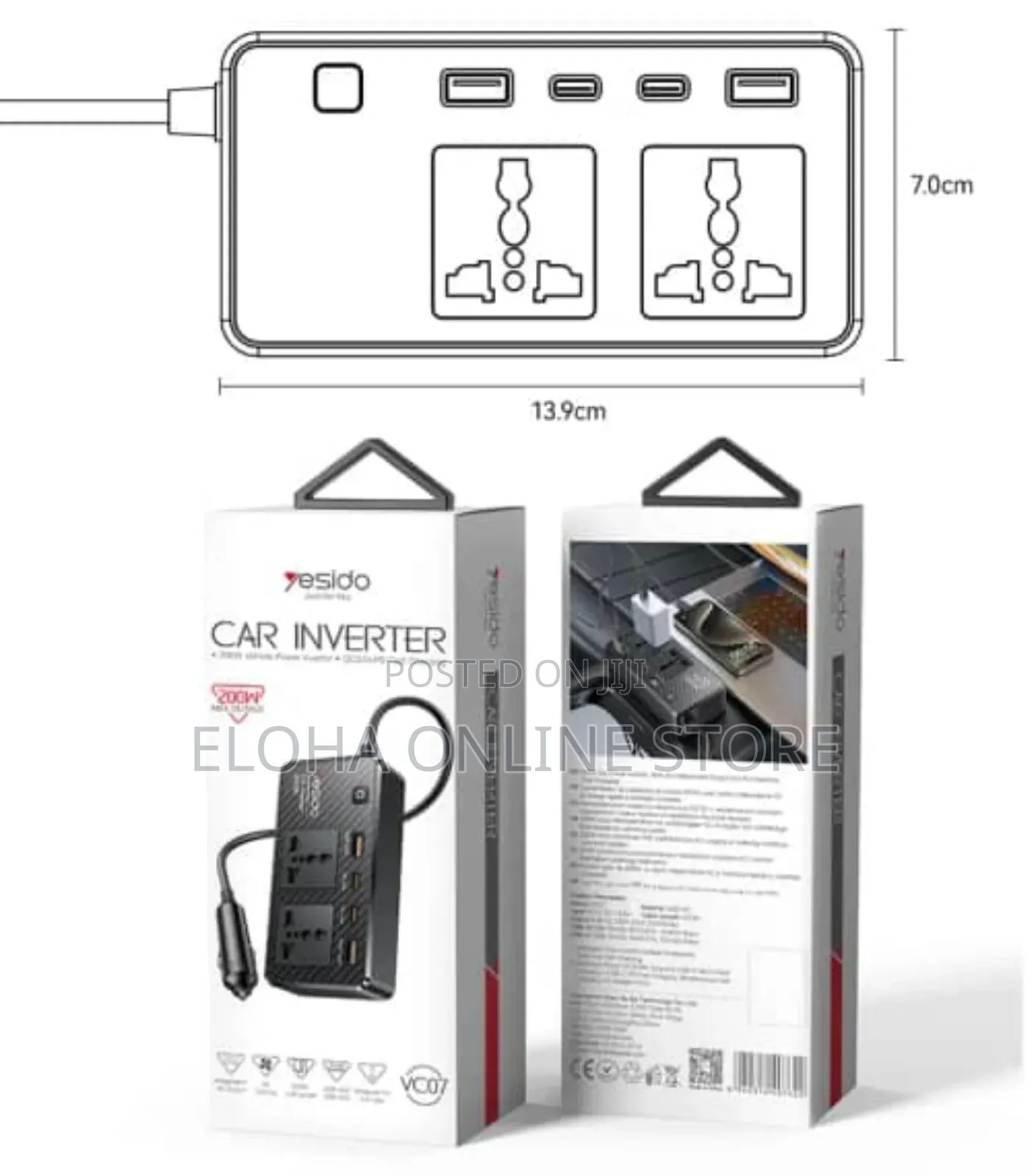Yesido Vc07 200w Car Power Inverter