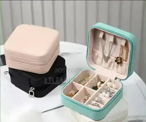 Mini Leather Travel Jewelry Organizer Box.