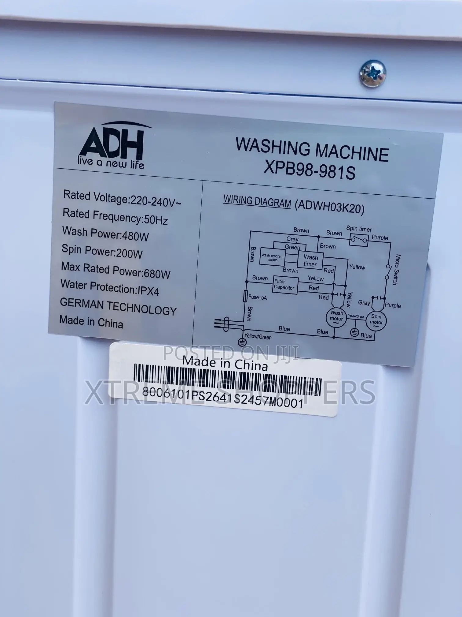 New Odd /Heavy Duty Work/Washing Machine /20kgs Adh