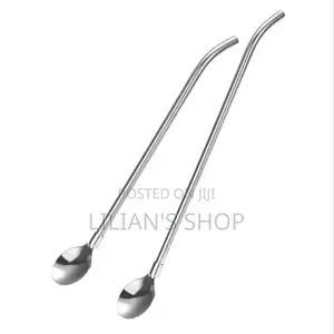 12pcs Stainless Steel Reusable Straw Spoons