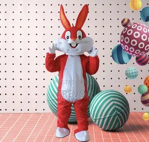 Red Bunny Mascot Costume