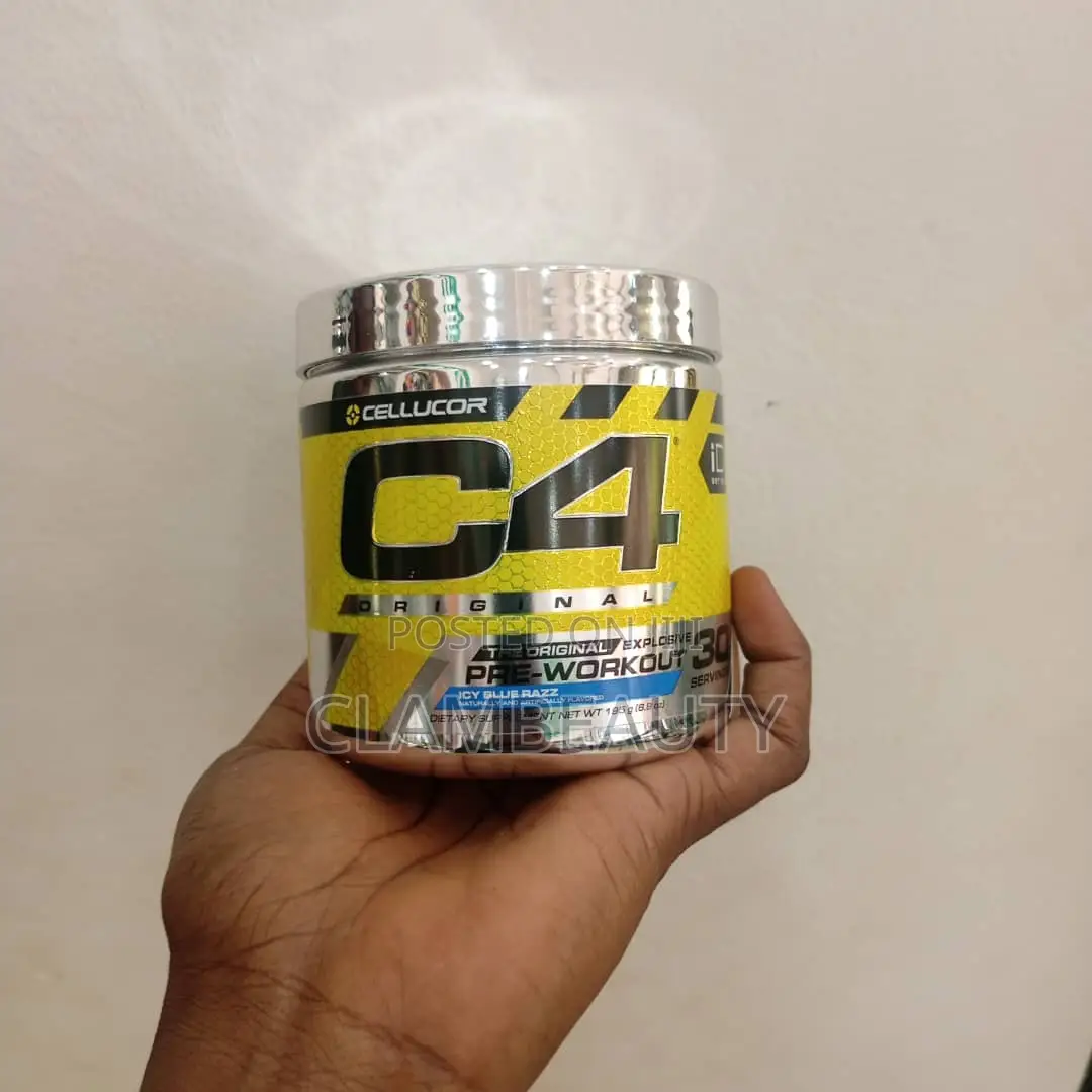 Cellucor C4 Original Pre-Workout in the Icy Blue Razz Flavor.