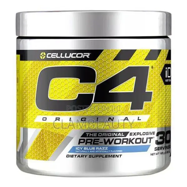 Cellucor C4 Original Pre-Workout in the Icy Blue Razz Flavor.