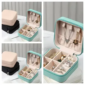 Mini Leather Travel Jewelry Organizer Box.