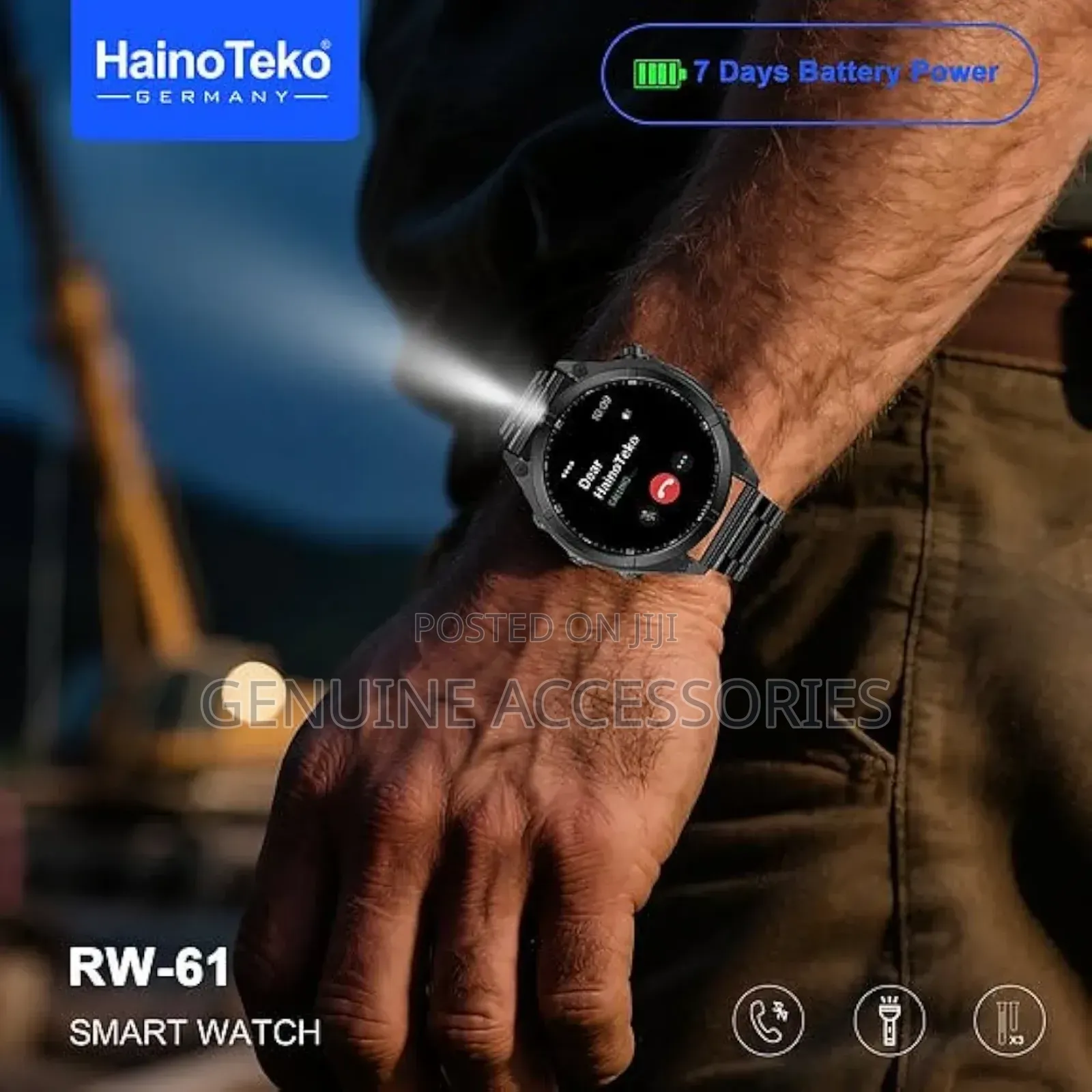 Haino Teko Rw 61 Round Smart Watch With 3 Pair Strap