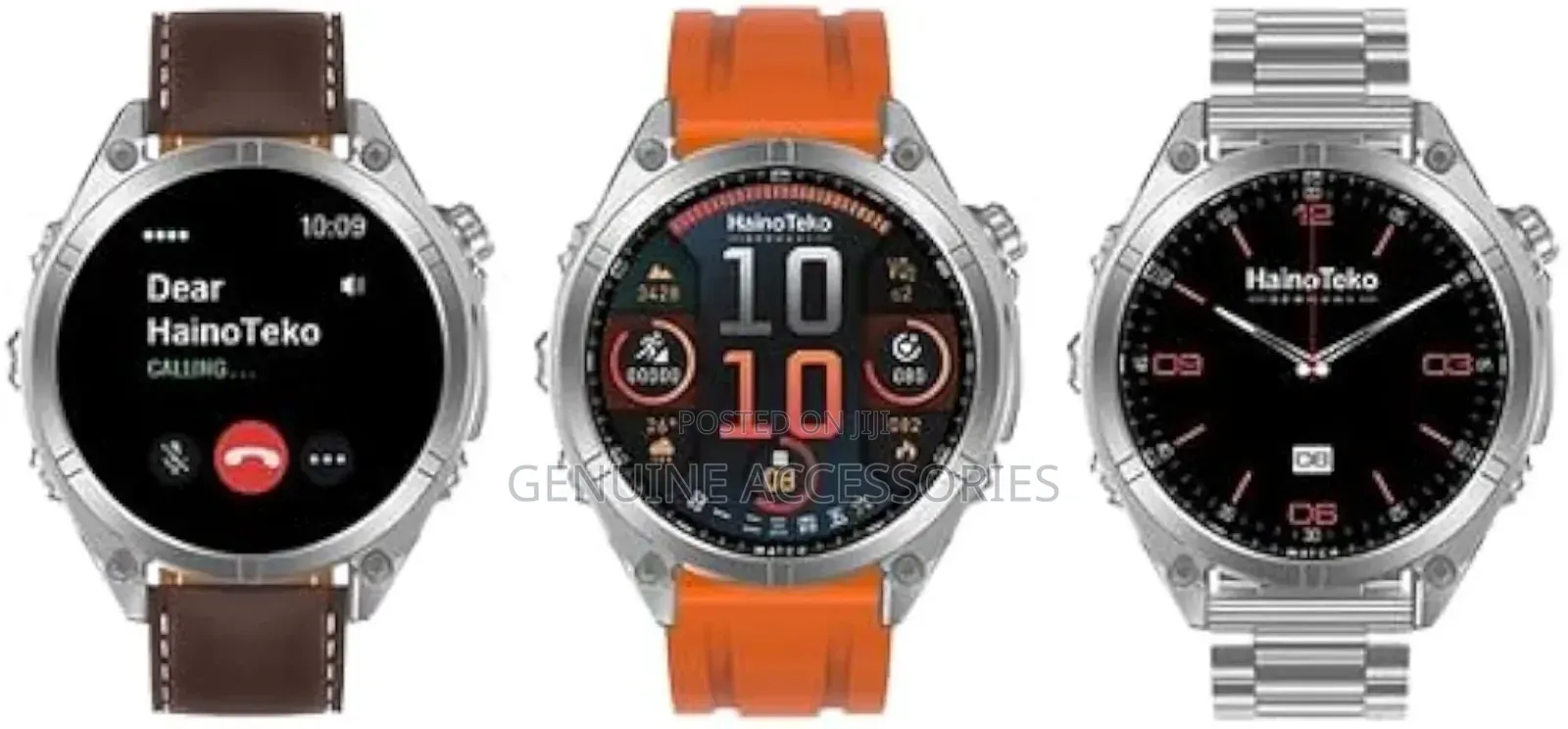Haino Teko Rw 61 Round Smart Watch With 3 Pair Strap