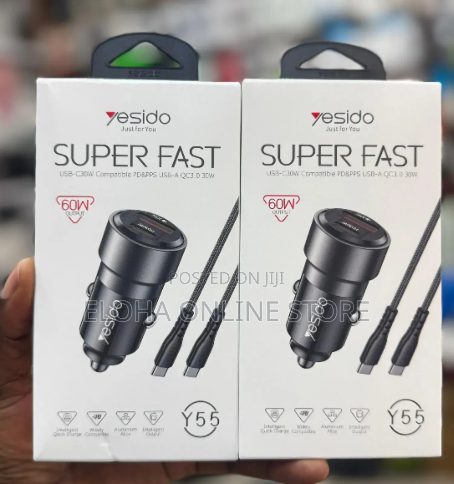 Yesido Super Fast Car Charger 60w