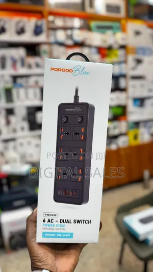Porodo Blue 6 -ac Dual Switch