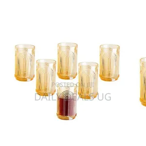 Set of 6 Juice Water Drinking Glasses, Arch Design Cocktail