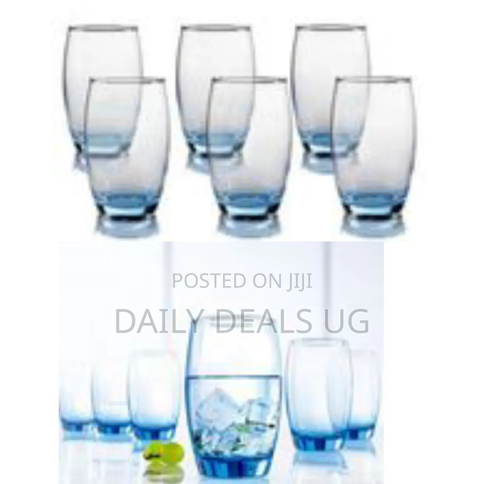 Luminarc 6 Pieces of Water and Juice Glasses,Blue