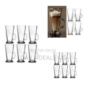 6 Pieces of Irish Coffee Ice Cream Tea Glasses-Colorless