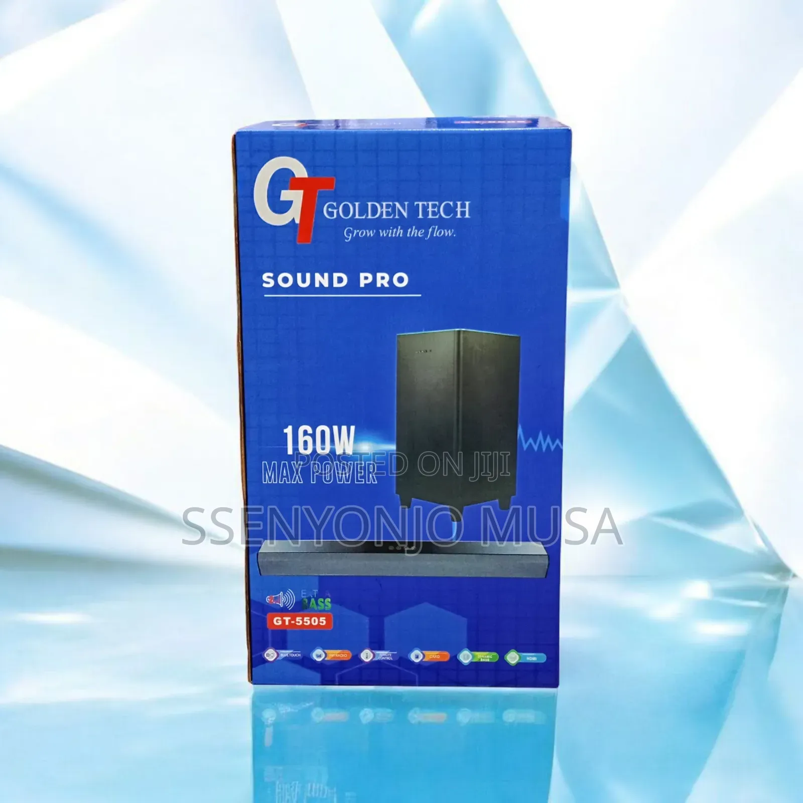 Golden Tech 2.1ch Soundbar System 160w With Wired Subwoofer, Bt Remote