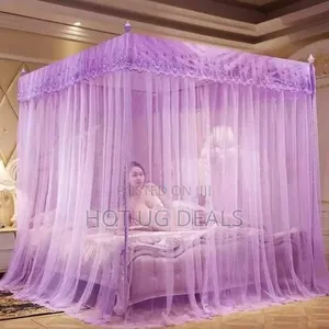 4*6 Mosquito Net With Stands - Purple