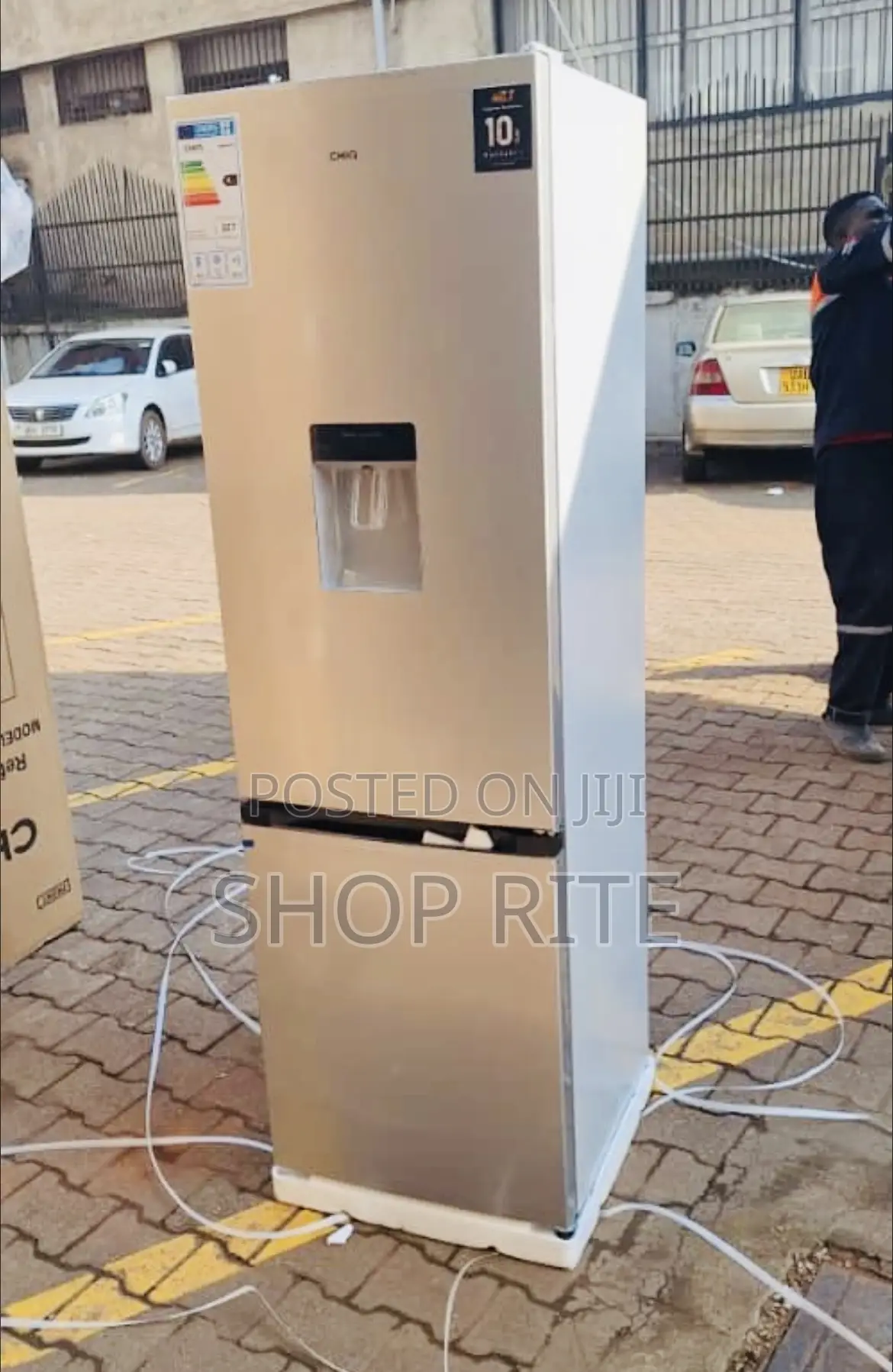 Chiq 340 Liters Double Door Refrigerator Sliver