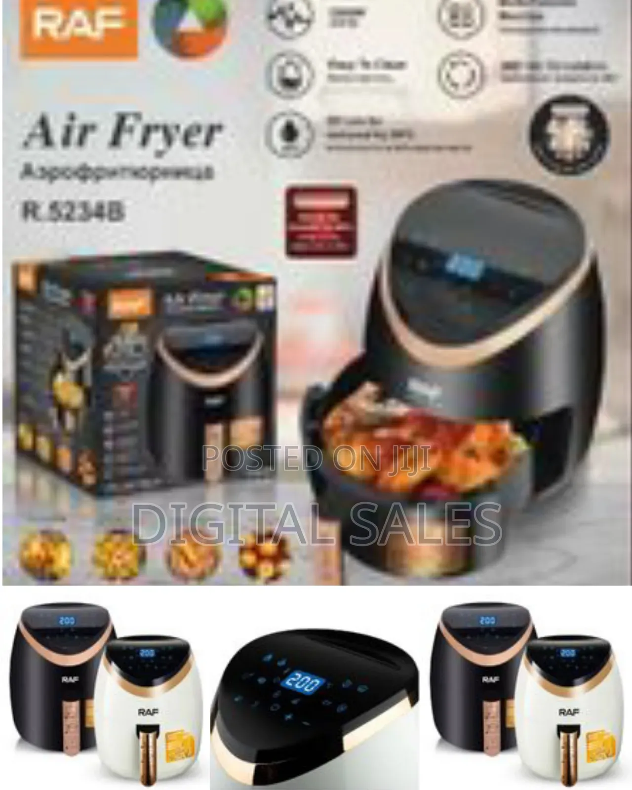Raf 4.5l Oil Free Stainless Steel Electric Smart Deep Digital1500w Air