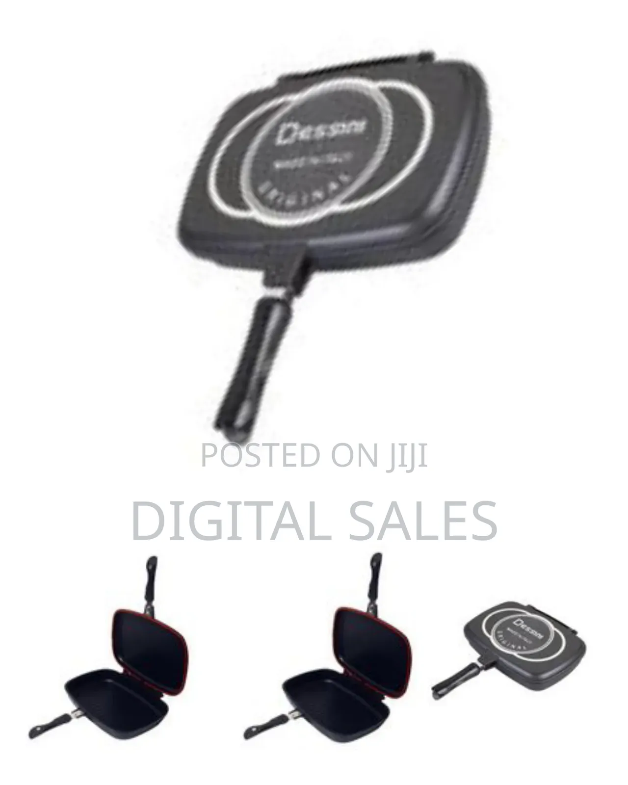 Dessini 40cm Non Stick Casting Double Sided Grill Pan Saucepan