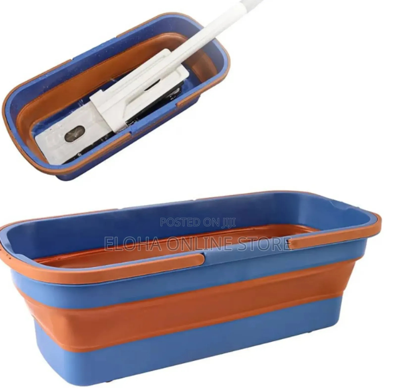 Large Flat Foldable Cleaning Bucket With Mop