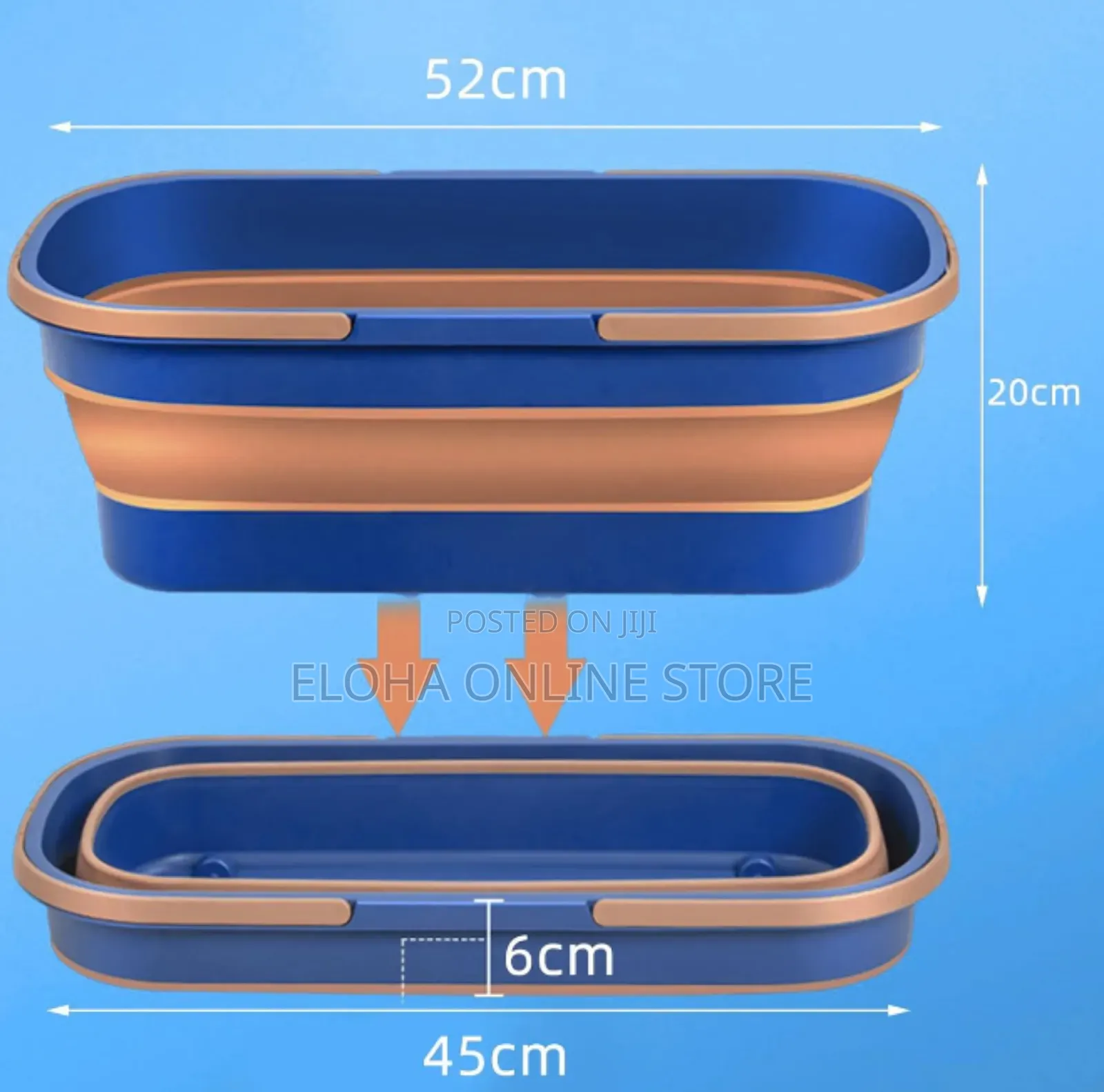 Large Flat Foldable Cleaning Bucket With Mop