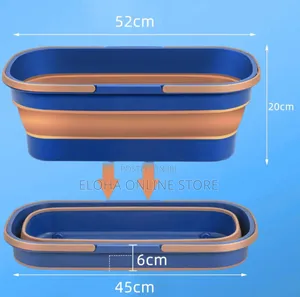 Large Flat Foldable Cleaning Bucket With Mop