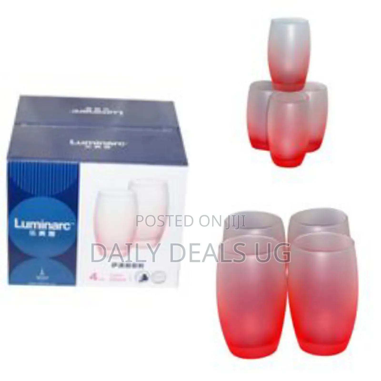Luminarc 4 Pieces of Frost Long Juice/Water Glasses - Ice Pink