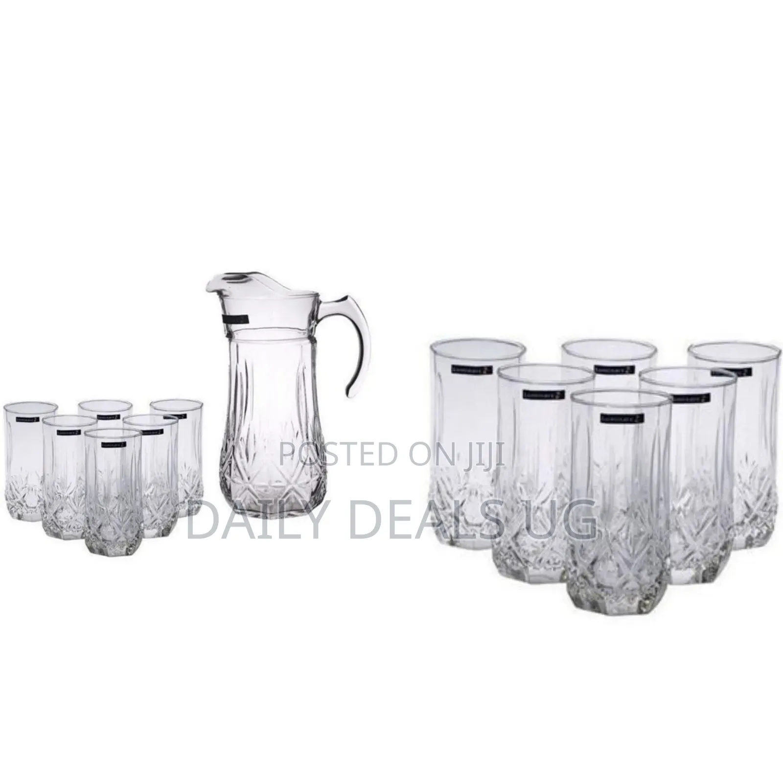 Luminarc 6 Piece Glasses and 1 Piece Jug Water Set-Colorless
