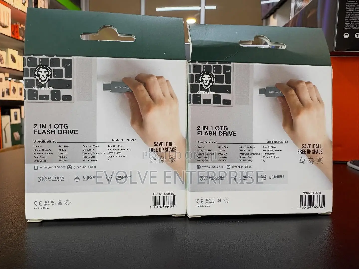 Green Lion 2-in-1 Otg Usb-C Flash Drive 128gb