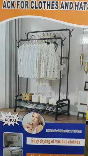 Clothes Organiser With Trolley Multipurpose Clothes Hanger