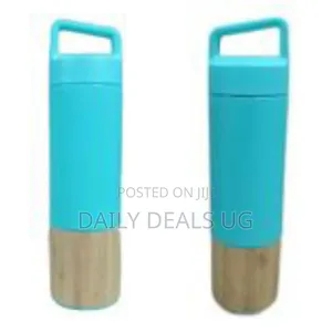 Double Wall Bamboo Insulated Vacuum Flask With Tea Infuser, 500ml