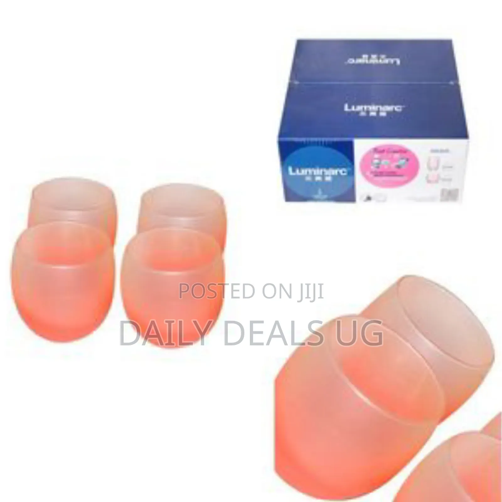 Luminarc 4 Pieces of Frost Short Juice/Water Glasses - Soft Pink