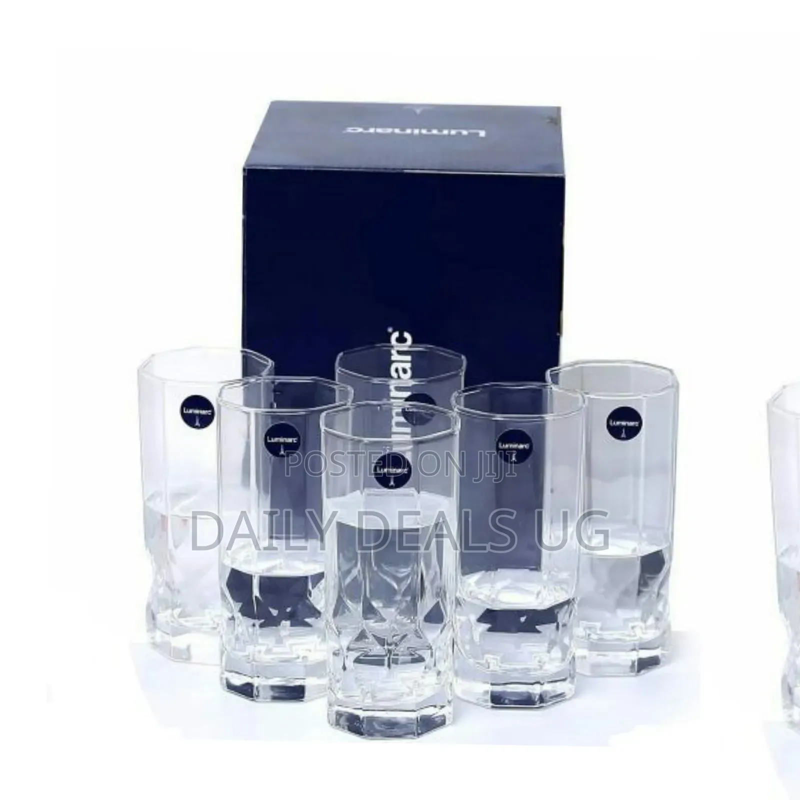 6 Pieces of Architectural Design Juice Glasses - Colorless