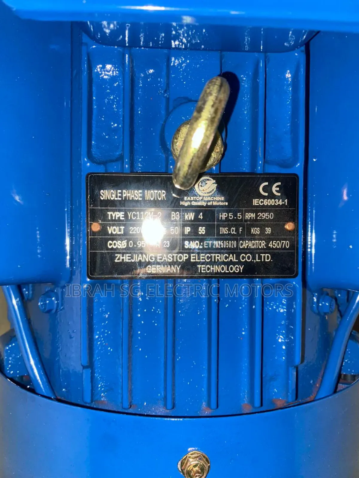 Single Phase 5.5hp 2950rpm Motor