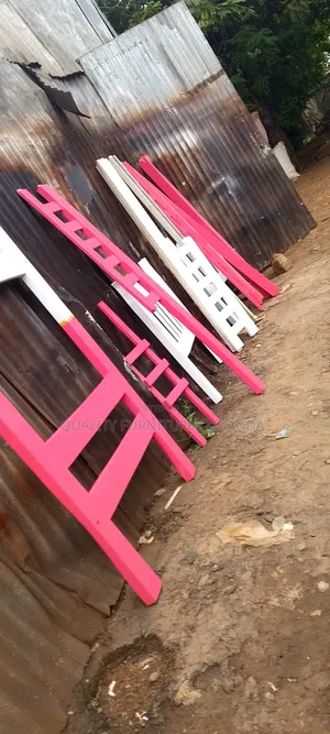 Pink and White Wooden Decker