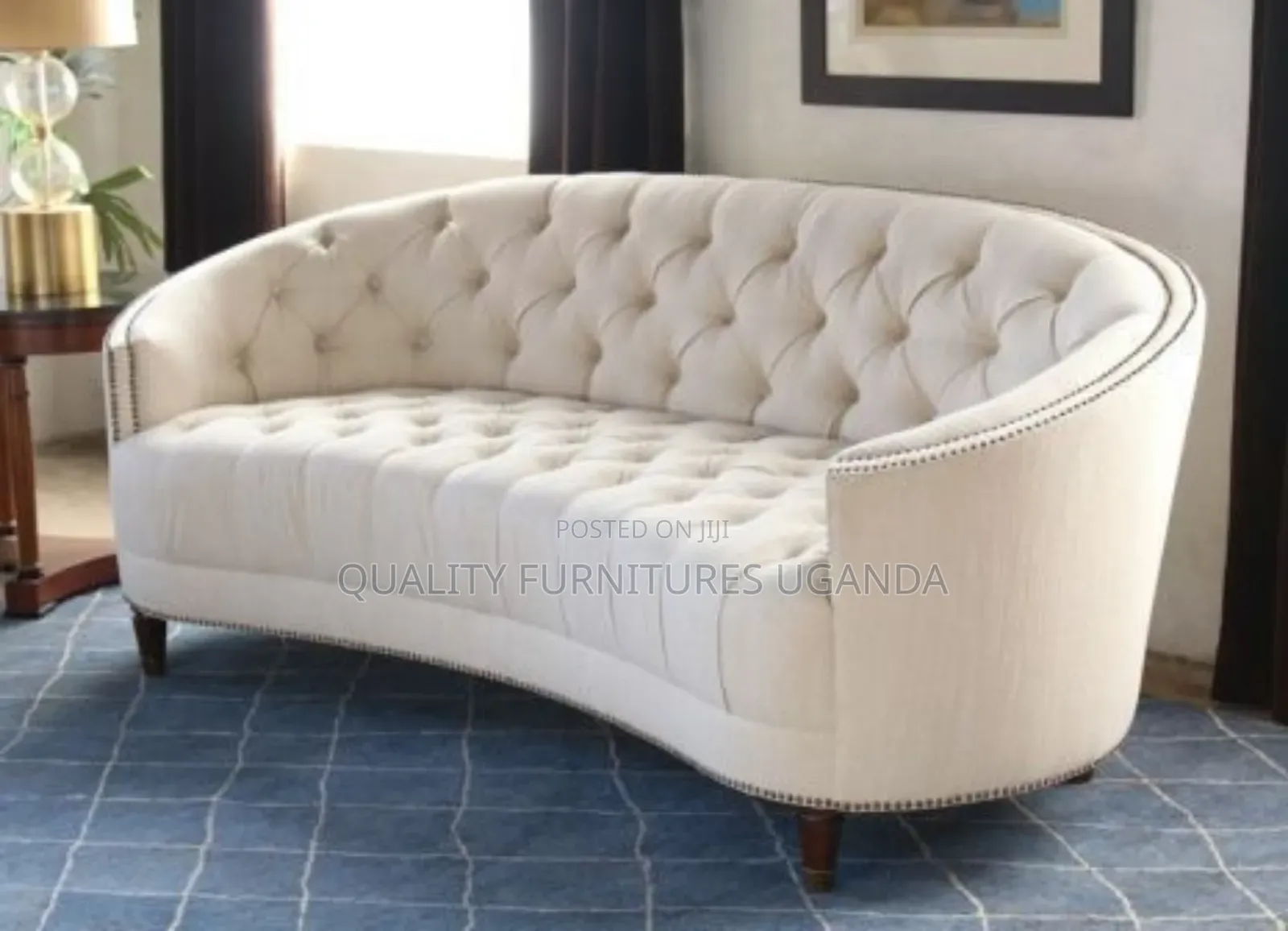 Curved 3 Seater Chesterfield Couch