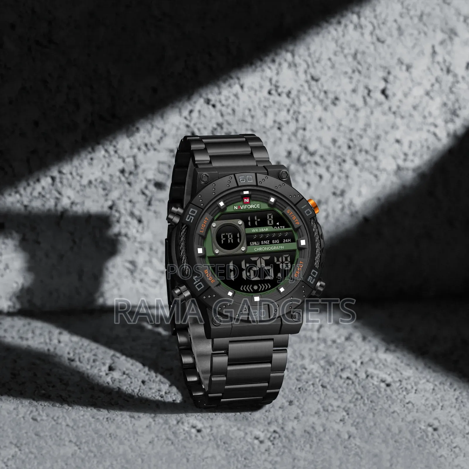 Naviforce Nf9241s Steel Strap Sports Digital Watch