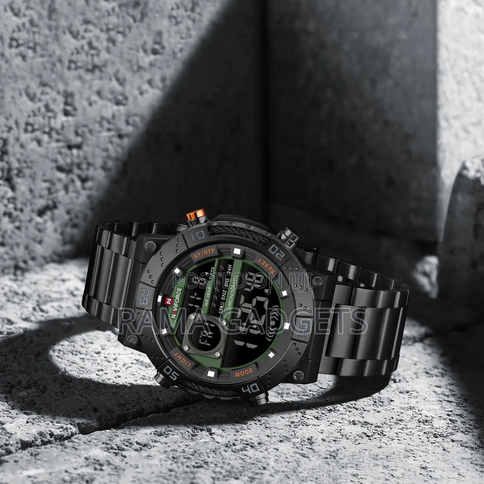 Naviforce Nf9241s Steel Strap Sports Digital Watch