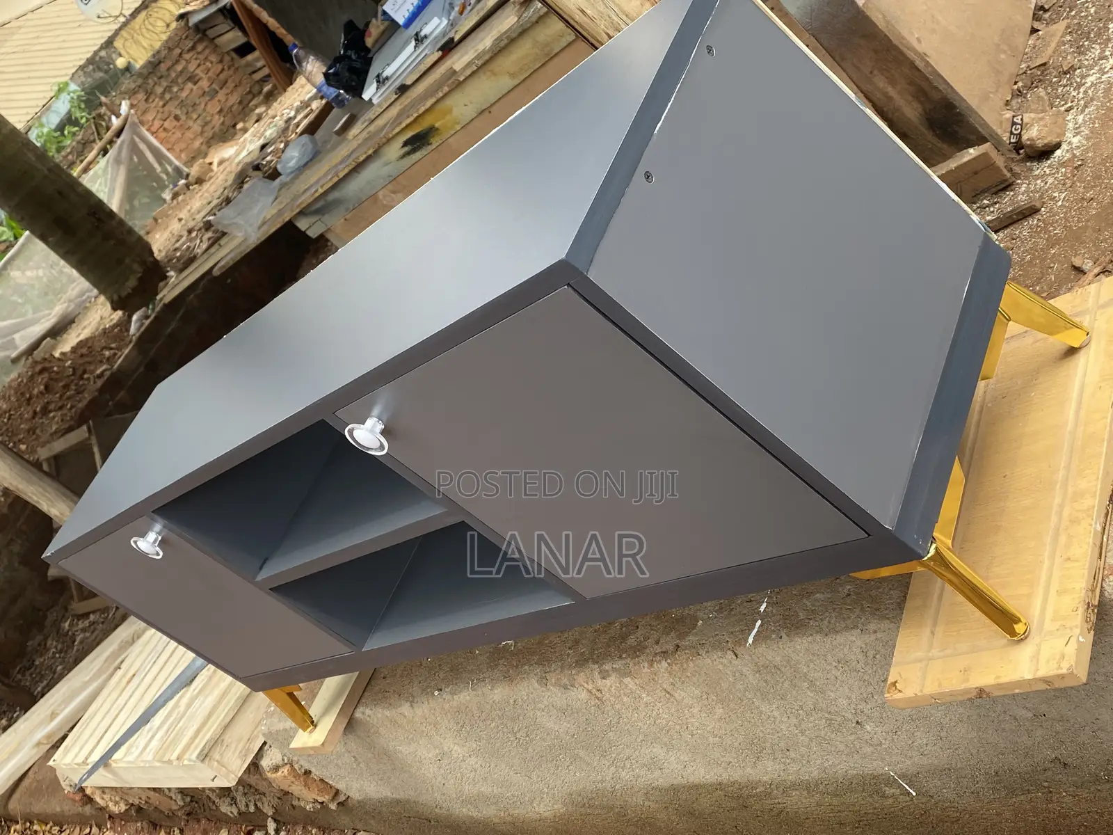Tv Stand Gray Gold Stands