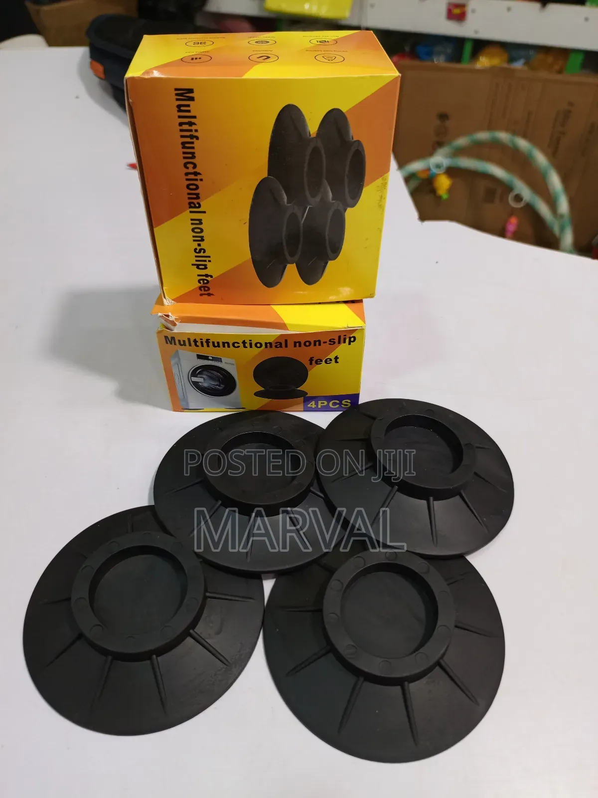 4pc Set of Anti-Vibration and Non-Slip Pads for Appliances.