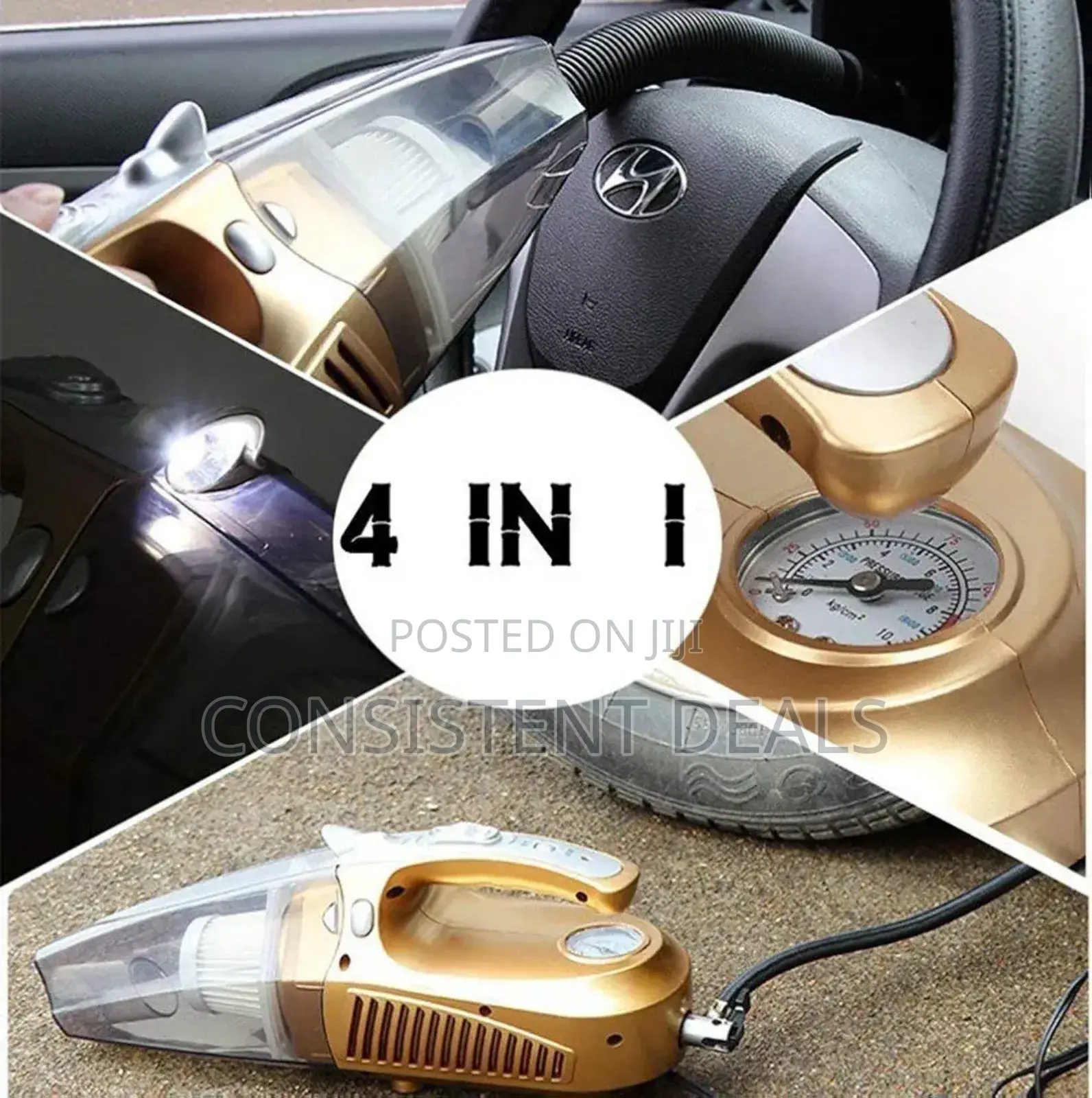 4in1 Multifunction Car Vacuum Cleaner With Air Compressor