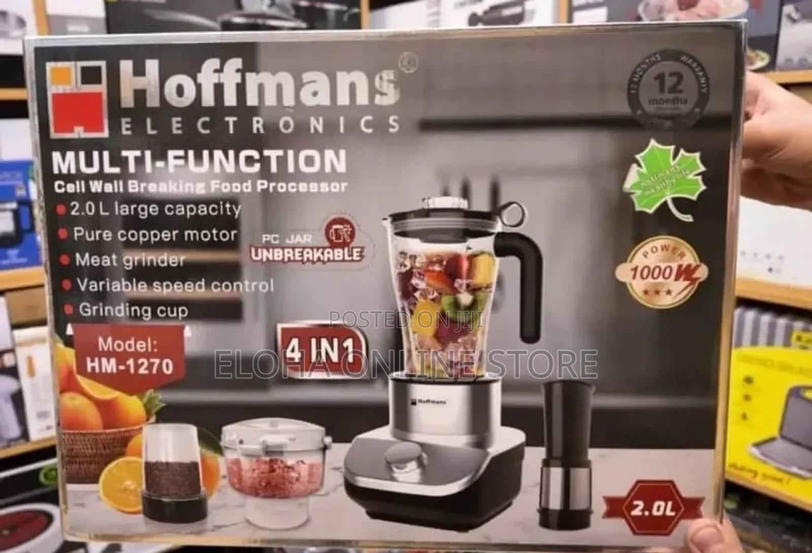 Hoffmans Hm1270 Juicer Blender 4in1 Multifunctional Food Processors