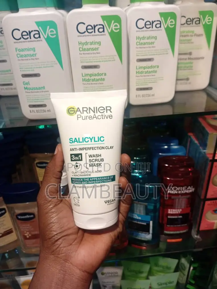 Garnier Pureactive Salicylic Anti-Imperfection Clay 3in1 Wash Scrub Ma