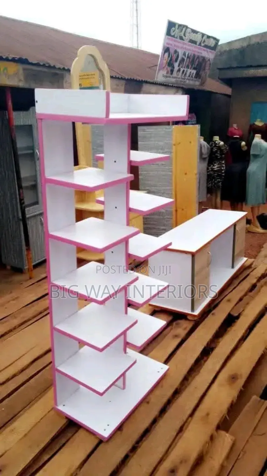 White and Pink Shoe Rack