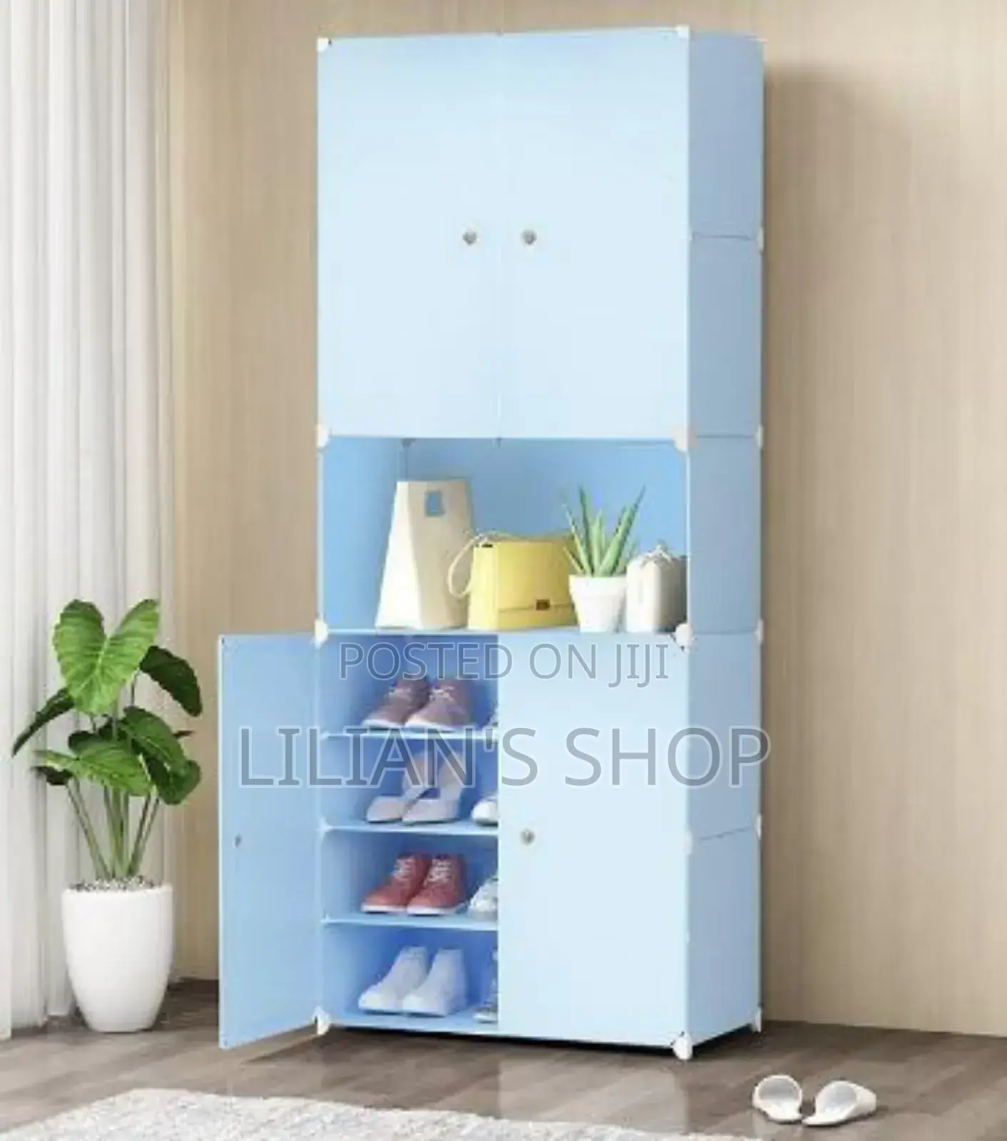 Modular Plastic Wardrobe and Shoe Cabinet