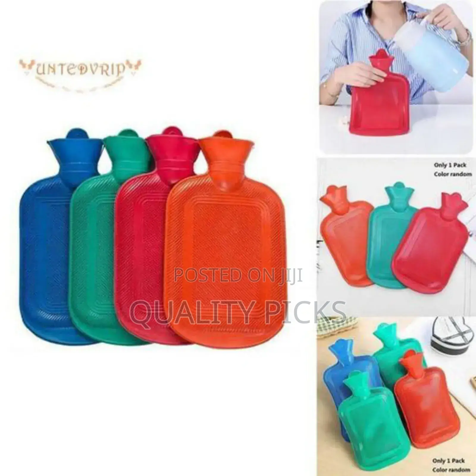 Hot Water Rubber Bottle, 2ltrs, Color Differs.