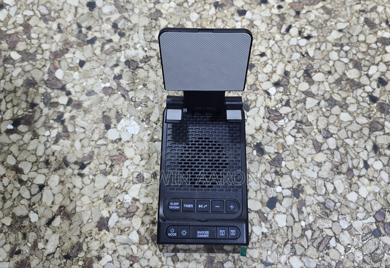 Multi-Functional Phone Stand With Speaker and Clock Display